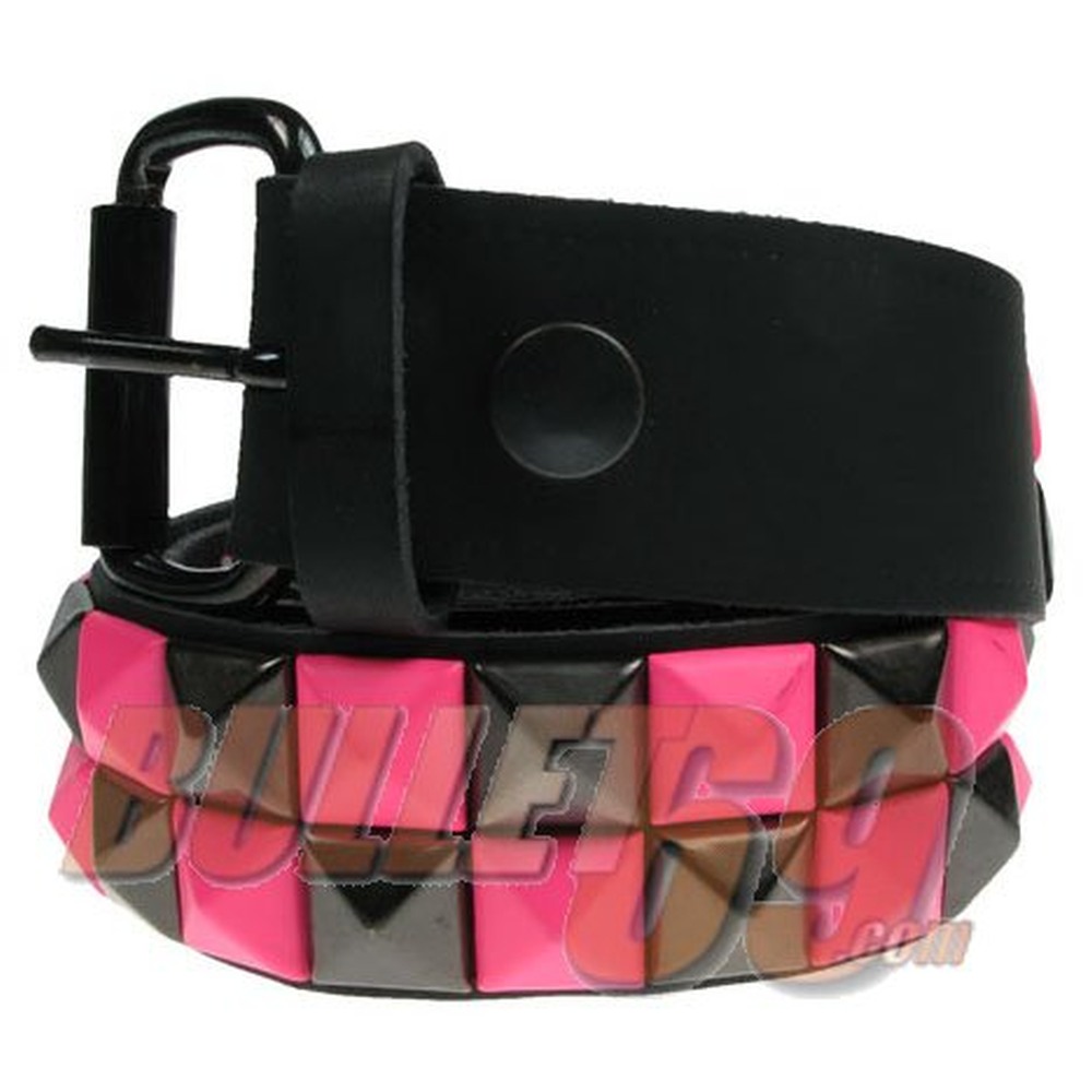 Bullet 69 Funky Punk - 2 row check pyramid Riem - Zwart/Roze